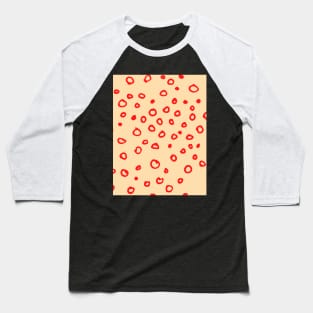 Abstract boho red bubble pattern Baseball T-Shirt